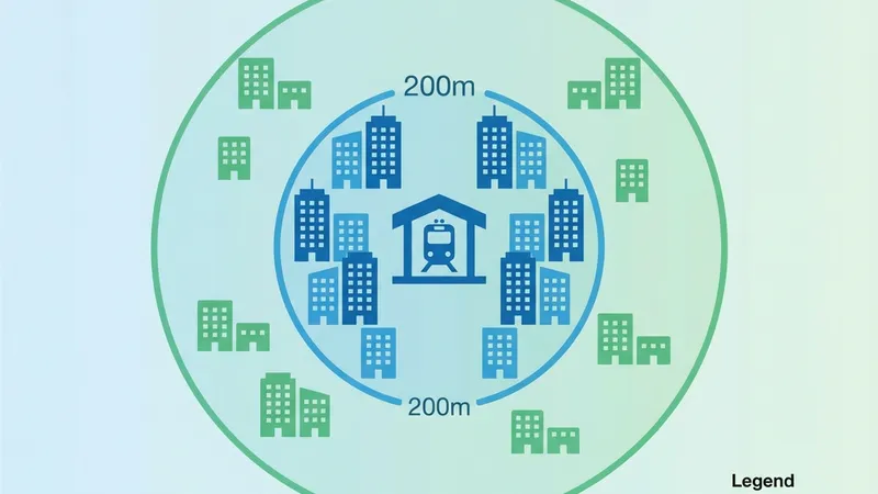 TOA tier density diagram showing distance zones