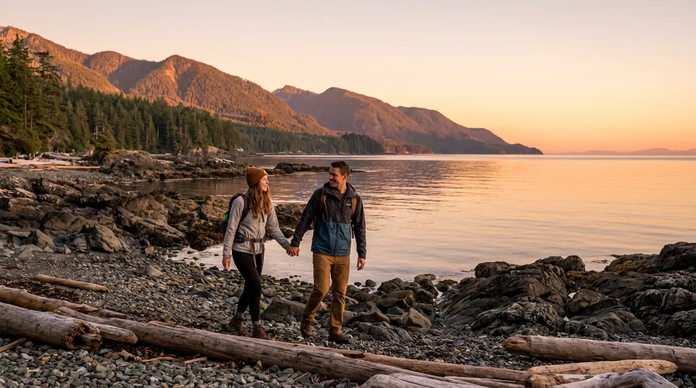 Couple enjoying the Vancouver Island coastal lifestyle