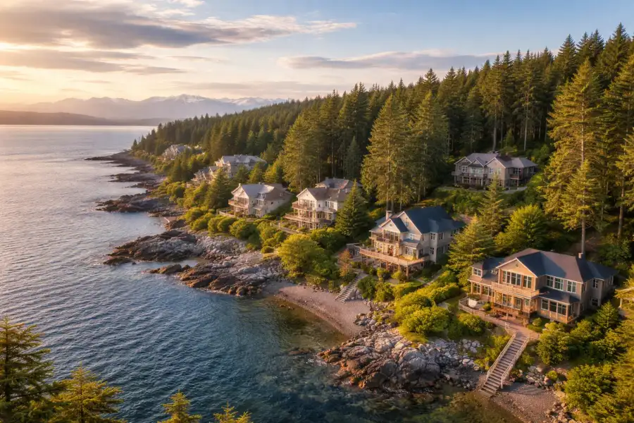 Vancouver Island neighborhoods aerial view