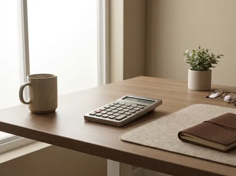 Real estate purchase contract with house keys and calculator on a notary desk in British Columbia